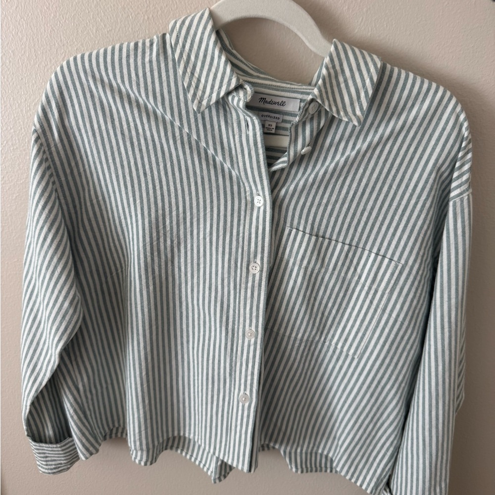 Madewell Women’s Signature Oxford Cropped Shirt Size XS